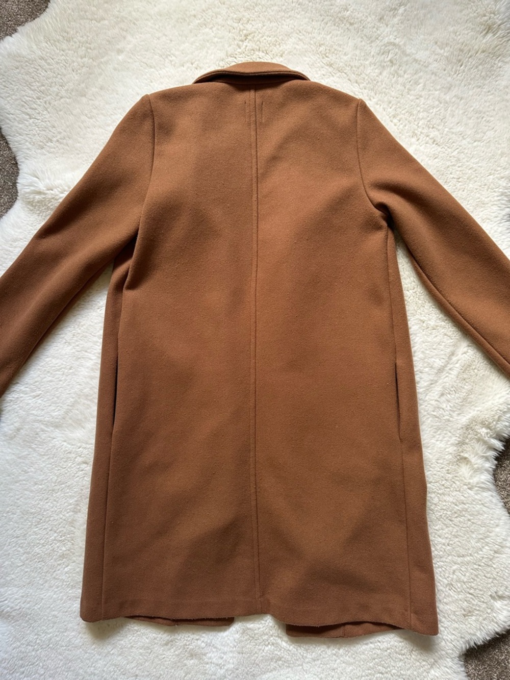 Zara Camel Open Long Coat S - Picture 6 of 7